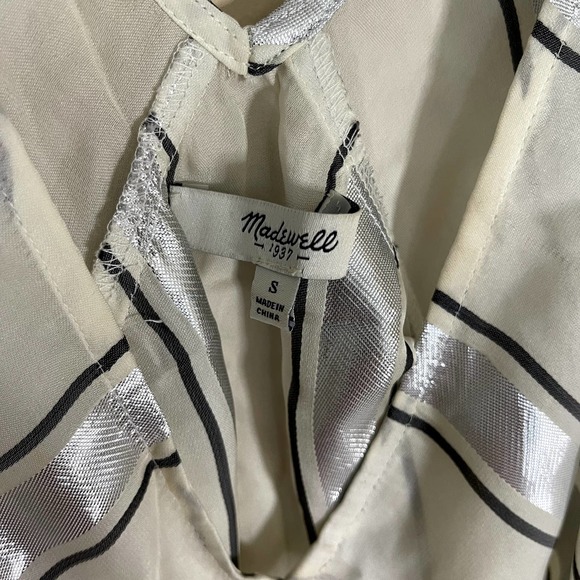 Madewell cream and silver sheer tank shirt - Picture 3 of 3